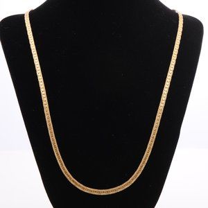 14K Gold Plated Braided Chain Necklace - 24 inches